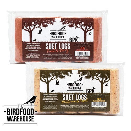 Premium suet logs - logs, 6pk-36pk